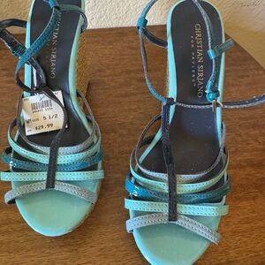 Christian Siriano Blue Strappy Sandals